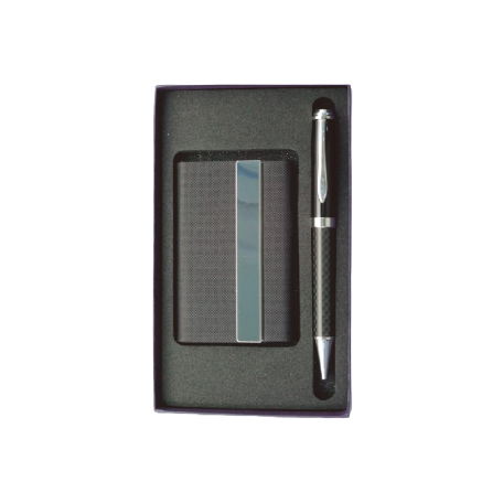 【可客製化】名片盒+高碳纖原子筆